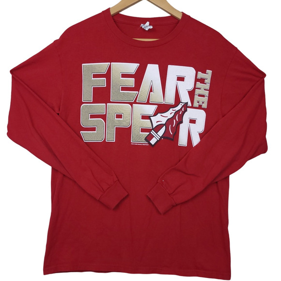 Florida State Seminoles Men’s Long Sleeve Shirt Medium Red 2014 Fear the Spear - Picture 2 of 16